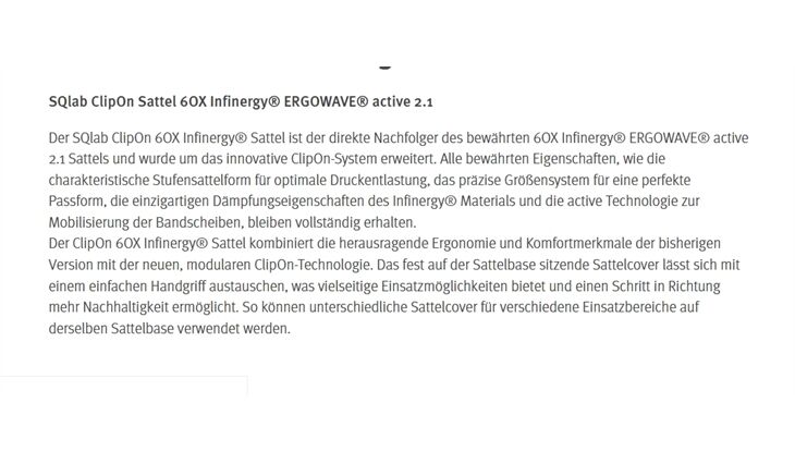 SQlab Sattelschale ClipOn Acitve 2.1 MIG