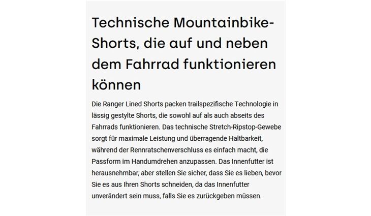 FOX Bekleidung Hose Short Ranger 38 gefüttert
