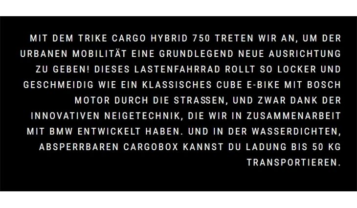 CUBE Bikes Trike Cargo Hybrid CX 300 1500 24" / 20": One Size