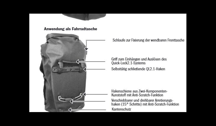 Ortlieb Packtasche-Rucksack Vario Lite 22L IP64 QL 2.1