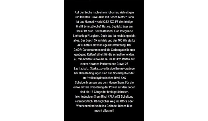 CUBE Nuroad Hybrid C:62 EXC SX400X FE XS 13G SRAME12026