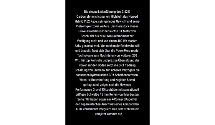 CUBE Nuroad Hybrid C:62 Race 400X M 12G GRX 2026