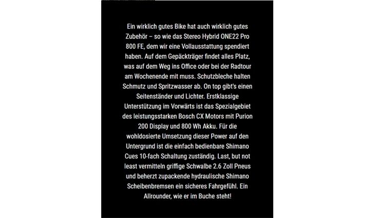 CUBE Stereo Hybrid ONE22 Pro 800 FE M CX38-800 2026