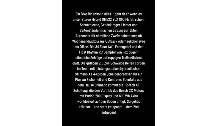 CUBE Stereo Hybrid ONE22 SLX 800 FE L CX38 2026