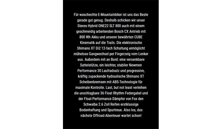 CUBE Stereo Hybrid ONE22 SLT 800 M CX38 Di2 2006