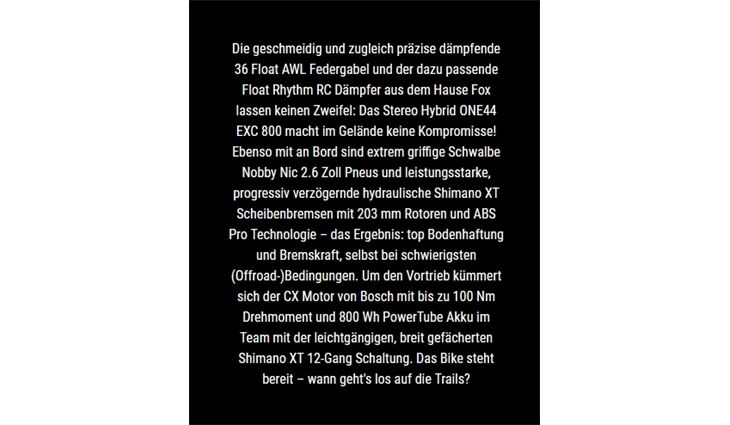 CUBE Stereo Hybrid ONE44 EXC 800 M ABS CX38 2026