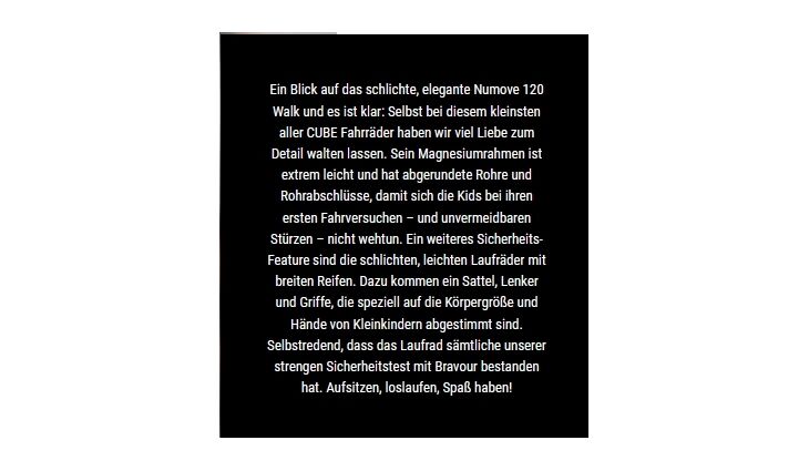 CUBE Laufrad Numove 120 walk Größe 85 - 95 cm 2026