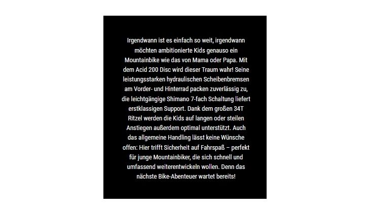 CUBE MTB Acid 200 Disc 20" 9,3kg 111-124cm 7GangR 2026