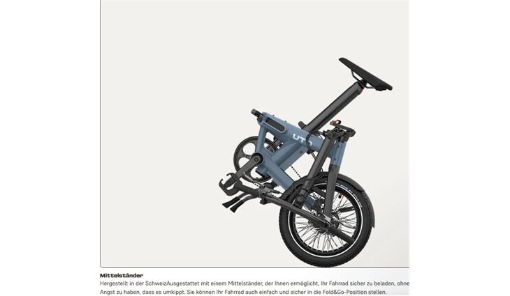 UTO E Faltrad Pro16 Bafang 2 Gang 250WH 18,9kg 2026