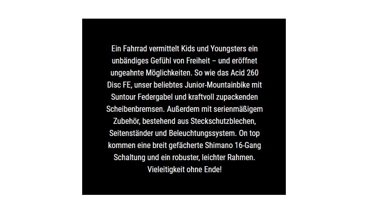 CUBE MTB Acid 260 Disc FE 26" 8G 124-141cm 2026