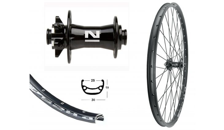 Bärwinkels 75516 Vorderrad 25-622 Steckachs,6 loch, 32L 28" 100/15