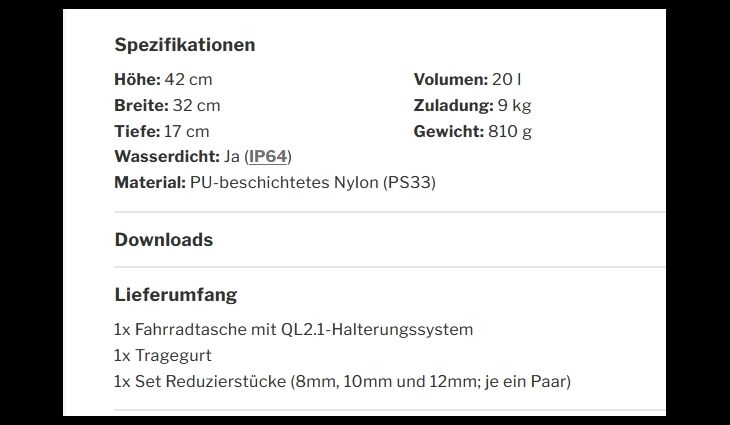Ortlieb Packtasche Back-Roller Cyber QL 2.1 20L Stück