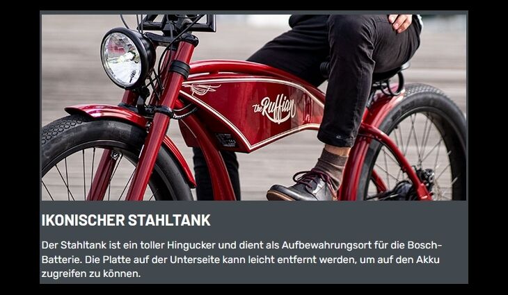 Ruff Cycles Elektro Ruffian Lackschaden Sonderpeis
