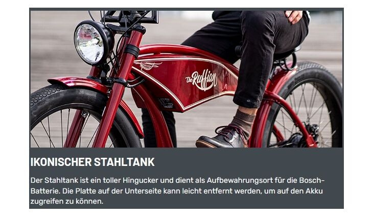 Ruff Cycles Elektro Ruffian Lackschaden Sonderpeis