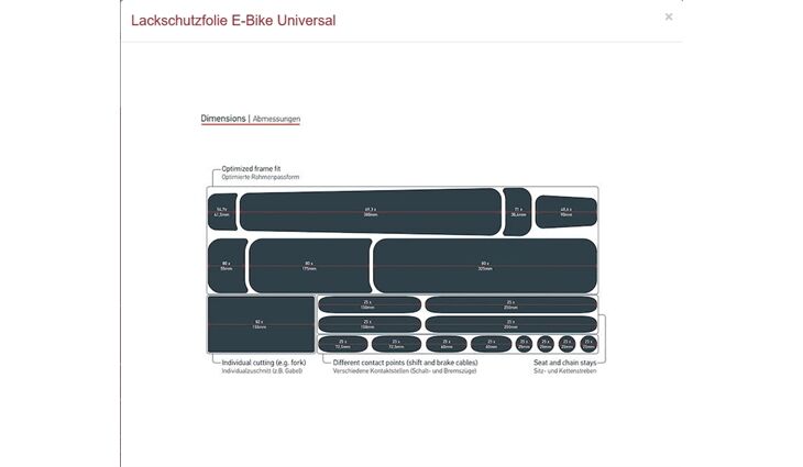 Luxshield Rahmenschutzfolie E-Bike universal