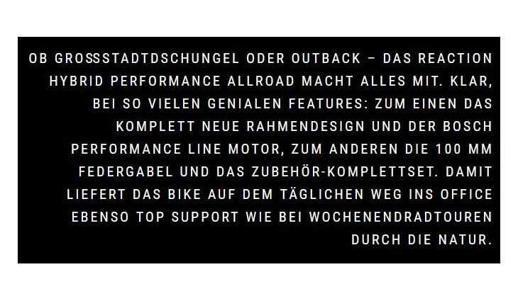 CUBE Bikes E Reaction Hybrid Performance 14" smart625 Allroad