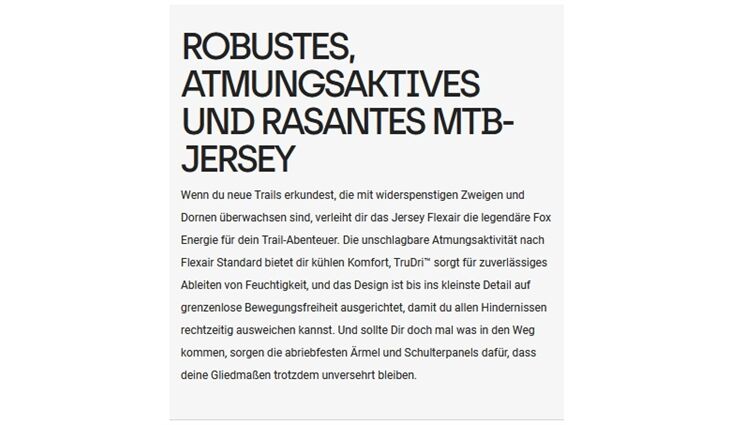 FOX Bekleidung Trikot kurz Gr. S Flexair Jersey