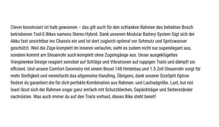 CUBE Bikes E Stereo Hybrid 120 Race 750 20" L 2023/24
