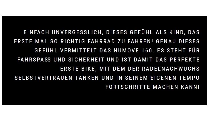 CUBE MTB Numove 160 Freilauf 102-111cm 5,6 kg