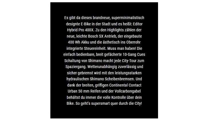 CUBE Editor Hybrid Pro 400 SX 50cm 17,2 kg 2025