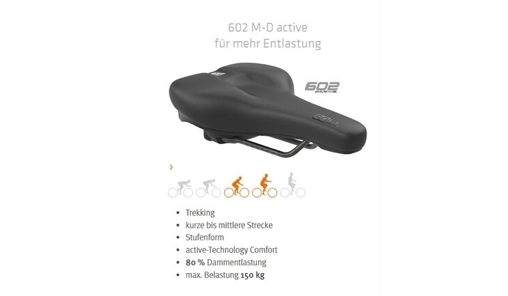 SQlab Sattel 602-16 M-D active 2.1 50kg mittlere Strecke