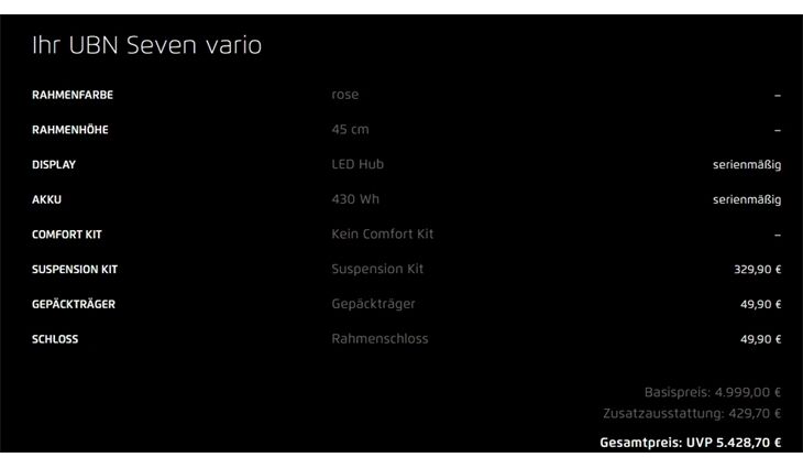 Riese&Müller UBN Seven Vario 45cm Susp Kit, Gepäcktr,Rschloß